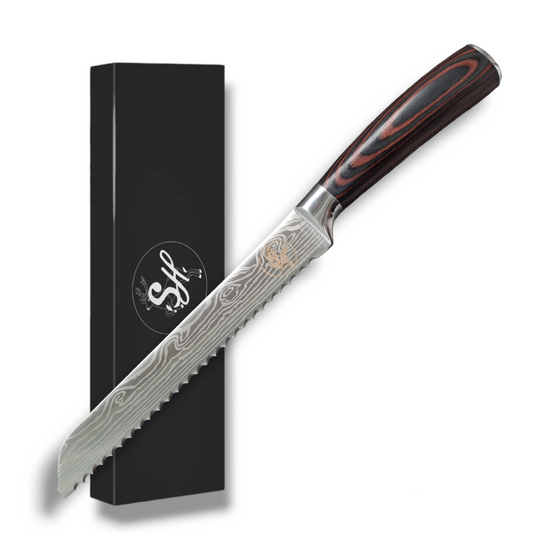 Brotmesser 20 cm Klinge Wellenschliff Messer S-Hunter Serie by S-HubOla hochwertige Edelstahlmesser