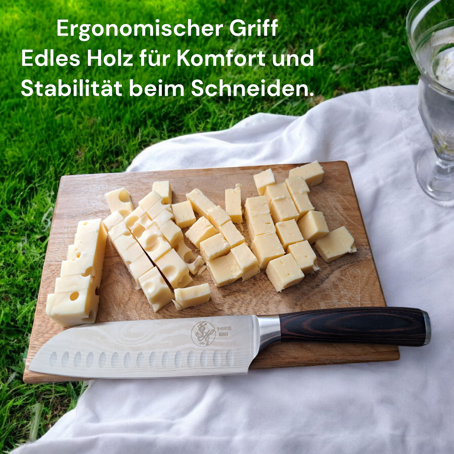 Santokumesser, Klingenlänge 17cm Kochmesser Santoku Messer Küchenmesser S-Hunter Serie by S-HubOla