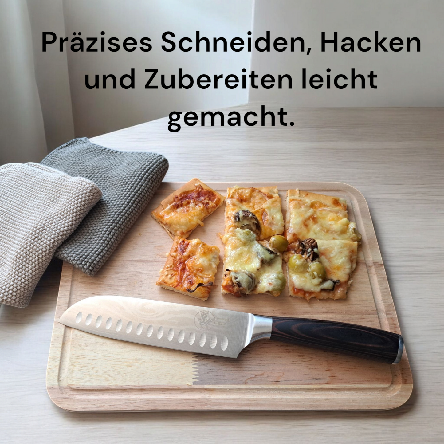 Santokumesser, Klingenlänge 17cm Kochmesser Santoku Messer Küchenmesser S-Hunter Serie by S-HubOla