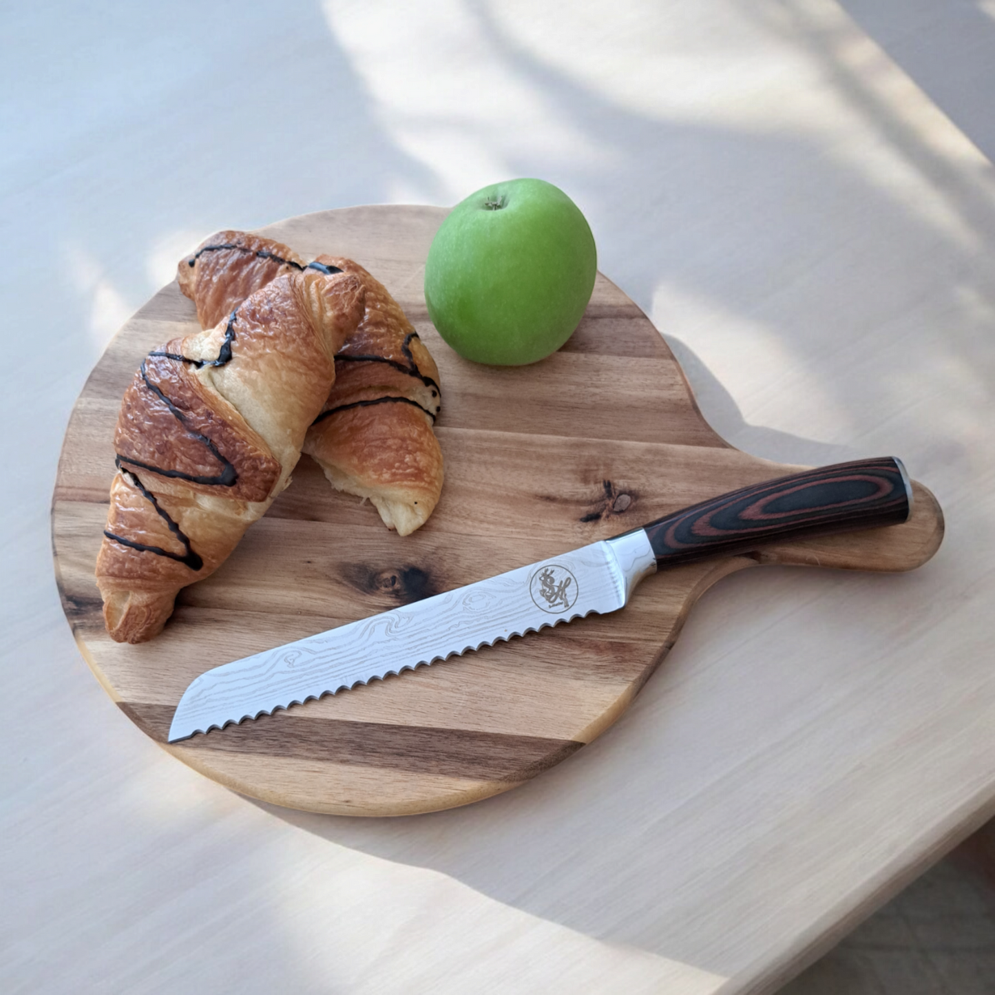 Brotmesser 20 cm Klinge Wellenschliff Messer S-Hunter Serie by S-HubOla hochwertige Edelstahlmesser