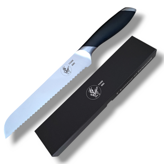 Brotmesser mit Wellenschliff, Edelstahl, ergonomisch, Messer S-Classic Serie by S-HubOla