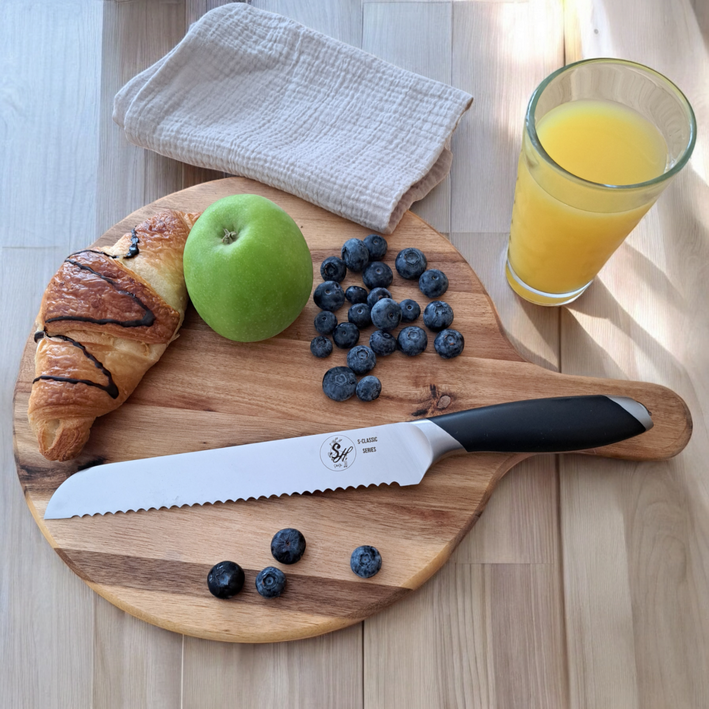 Brotmesser mit Wellenschliff, Edelstahl, ergonomisch, Messer S-Classic Serie by S-HubOla
