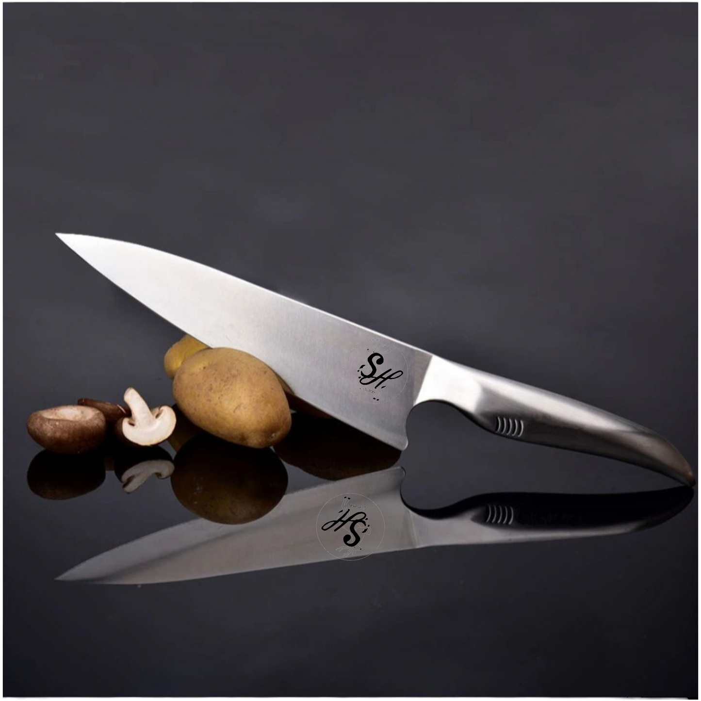 S-HubOla S-SHARK Messerset – Chefmesser 36 cm & Fleischgabel 32 Fork Tranchier Gabel