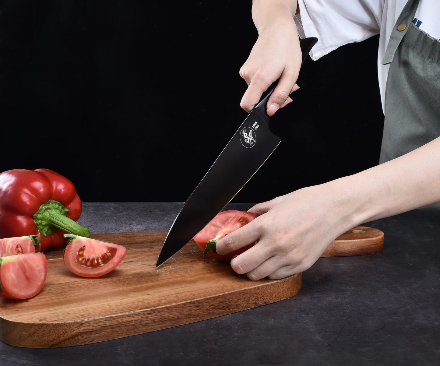 S-Shark Kochmesser 37cm Edelstahl Küchenmesser Chefmesser Messervon S-HubOla