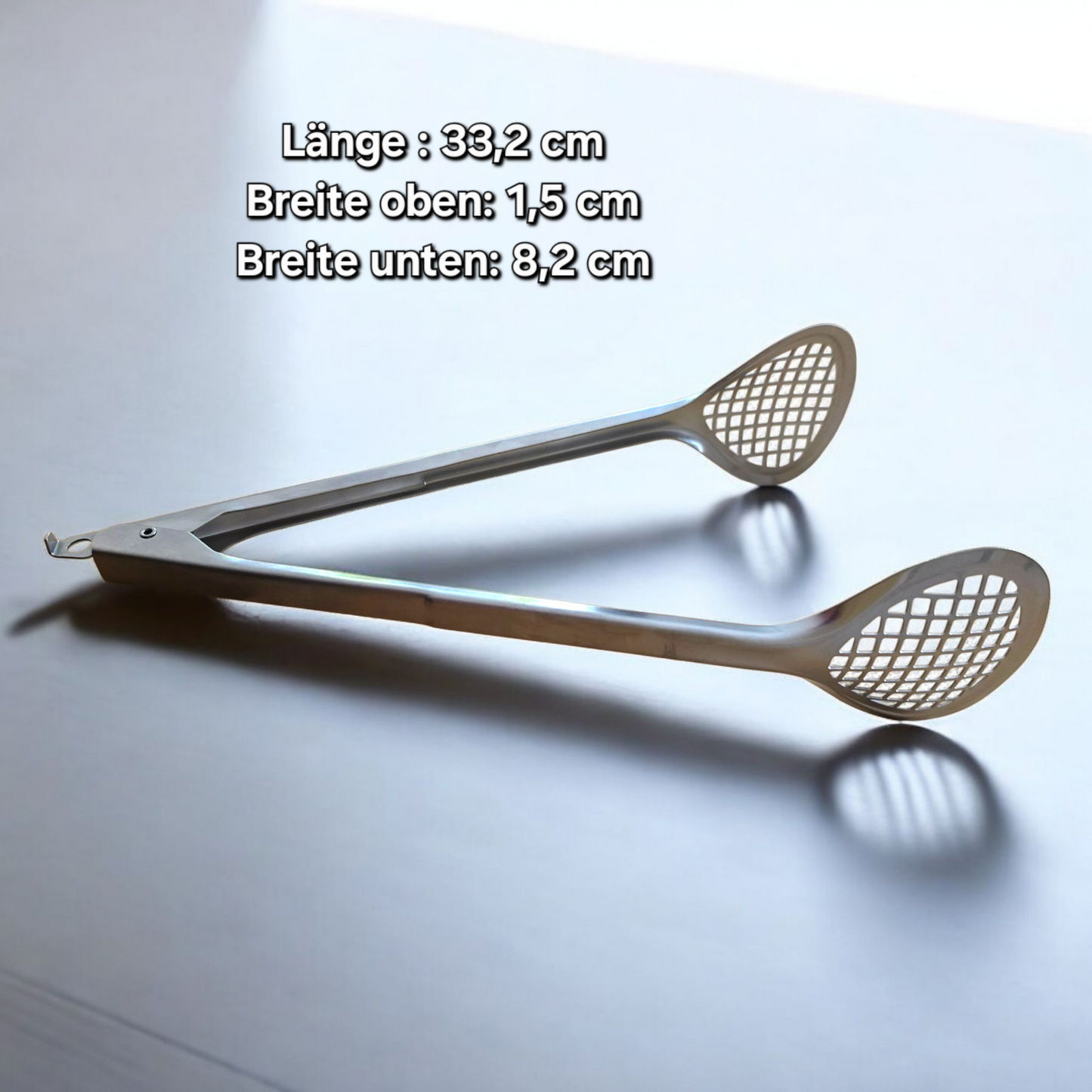 S-HubOla S SHARK Grillzange – 33,2 cm Edelstahl BBQ-Zange – Automatik-Verschluss – Haifisch-inspiriertes Design – Teil der Serie mit Messern & Fleischgabel