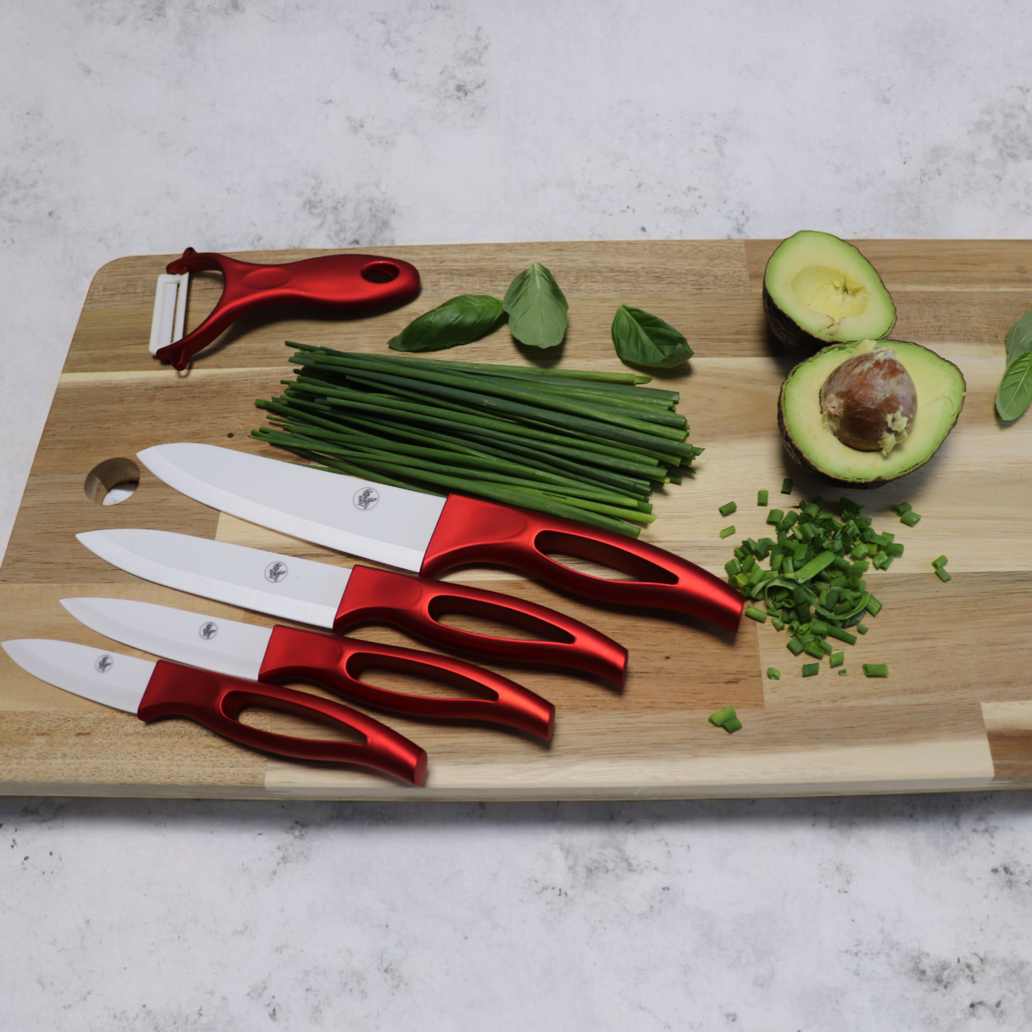 Keramik Messer Set 5Tlg. Kochmesser Allzweck Profi Scharf Küchenmesser