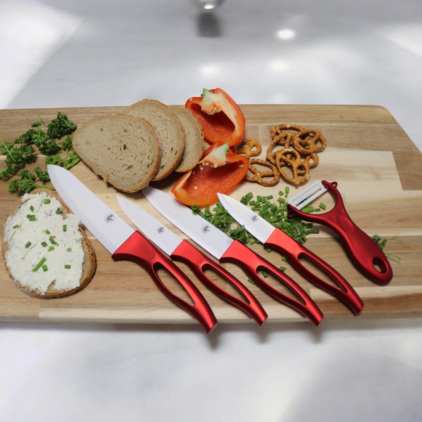 Keramik Messer Set 5Tlg. Kochmesser Allzweck Profi Scharf Küchenmesser