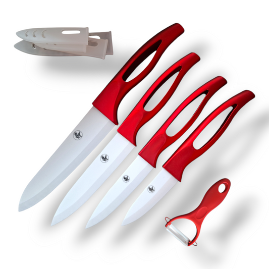 Keramik Messer Set 5Tlg. Kochmesser Allzweck Profi Scharf Küchenmesser