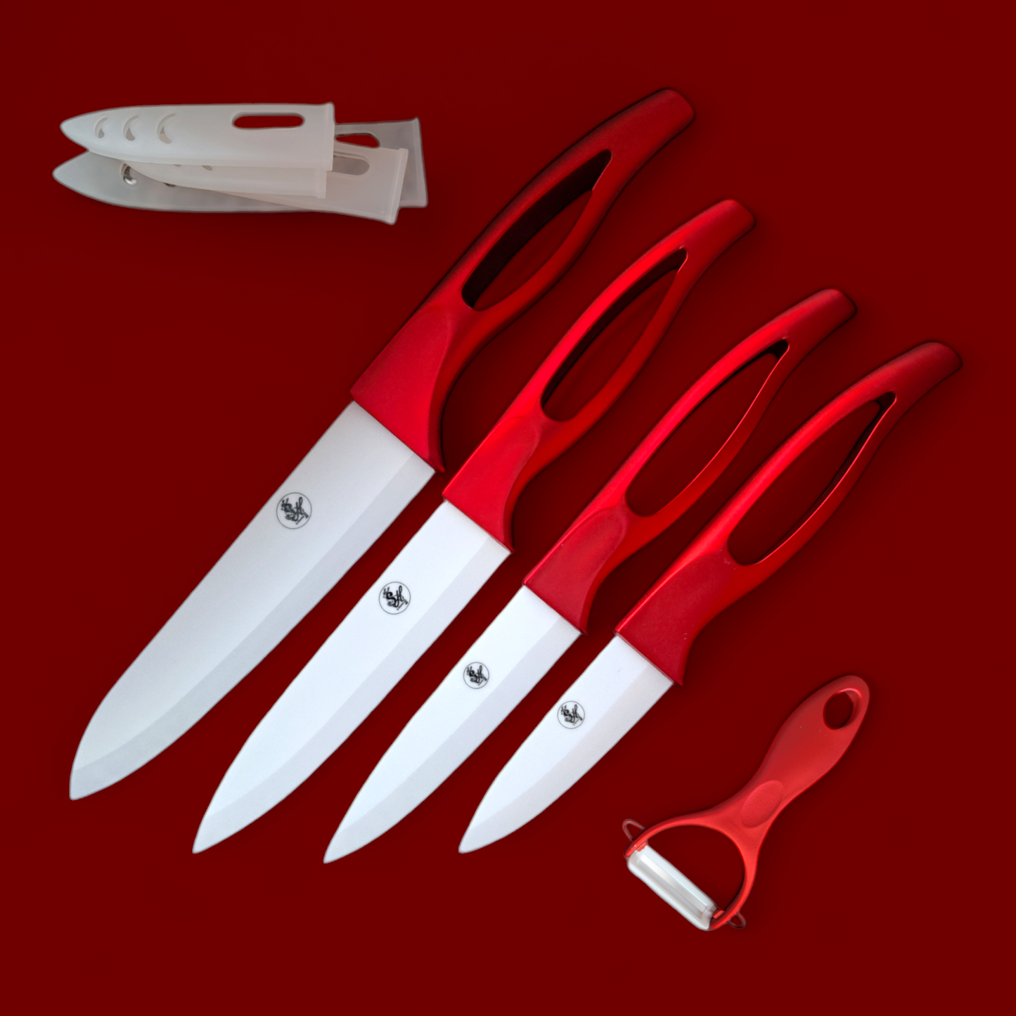 Keramik Messer Set 5Tlg. Kochmesser Allzweck Profi Scharf Küchenmesser