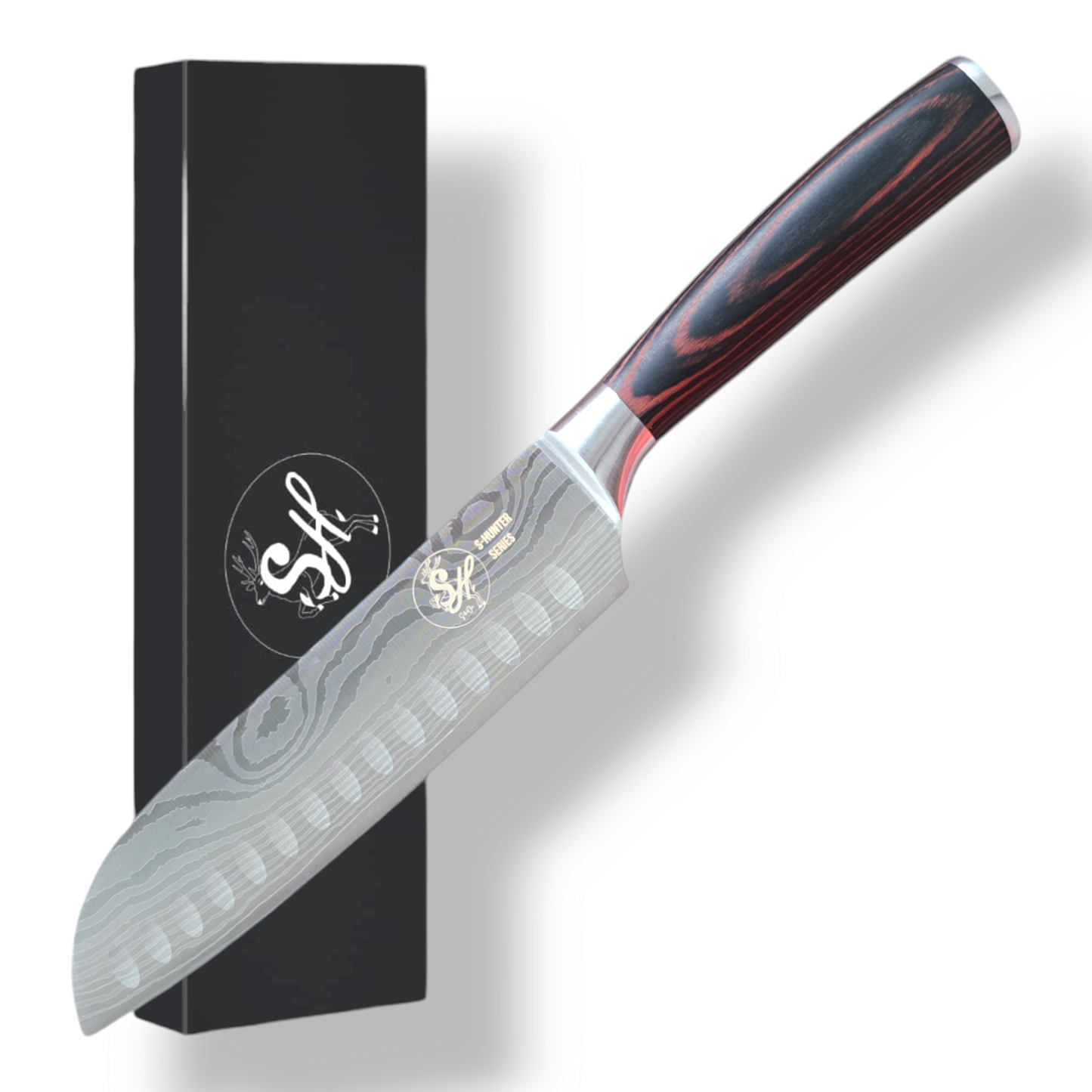 Santokumesser, Klingenlänge 17cm Kochmesser Santoku Messer Küchenmesser S-Hunter Serie by S-HubOla