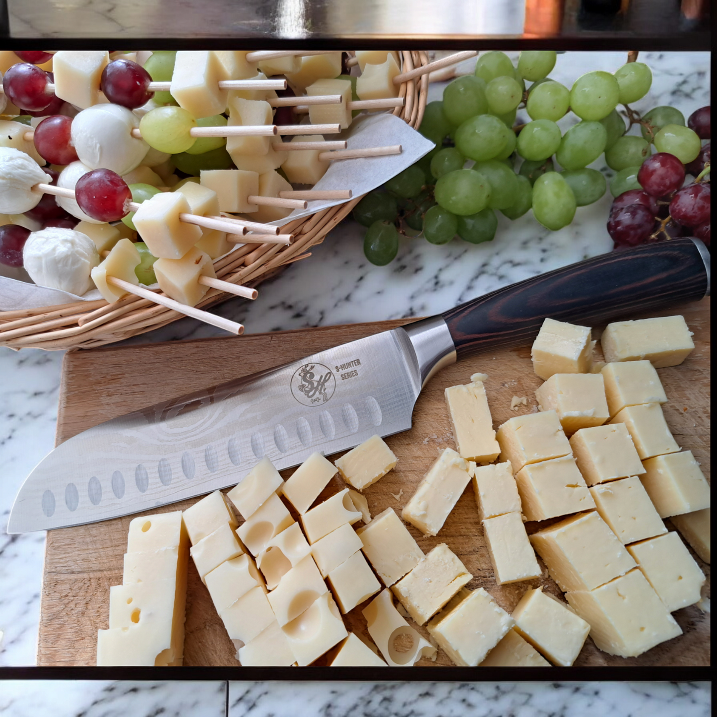 Santokumesser, Klingenlänge 17cm Kochmesser Santoku Messer Küchenmesser S-Hunter Serie by S-HubOla