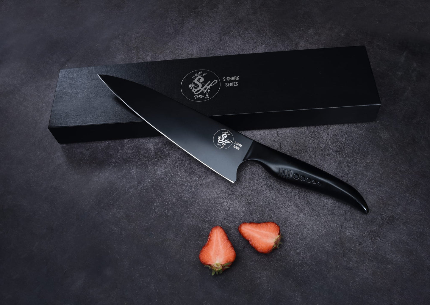 S-Shark Kochmesser 37cm Edelstahl Küchenmesser Chefmesser Messervon S-HubOla