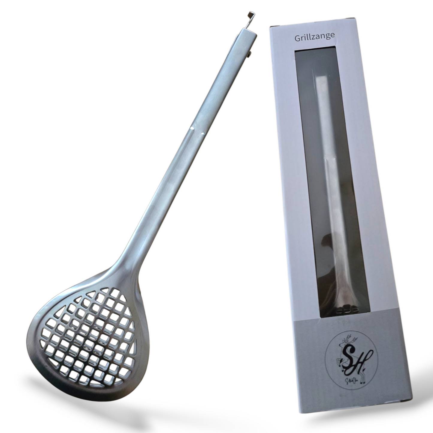 S-HubOla S SHARK Grillzange – 33,2 cm Edelstahl BBQ-Zange – Automatik-Verschluss – Haifisch-inspiriertes Design – Teil der Serie mit Messern & Fleischgabel